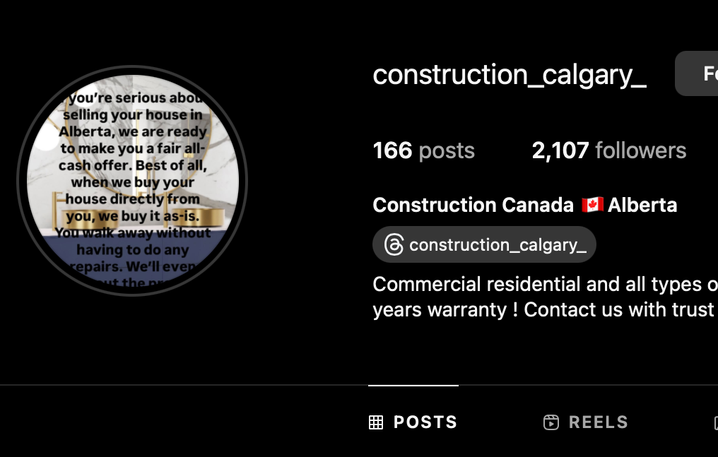 instagram @construction_calgary_ screen shot from April 2025
